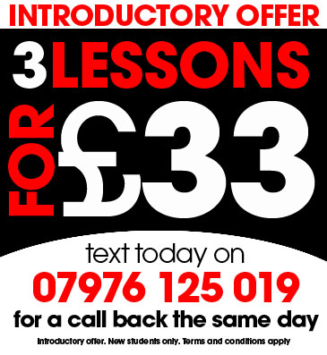 3 driving lessons for �33 in Leeds, Wakefield, Pontefract and Castleford, Methley, Rothwell, Swillington, Normanton and Garforth. 
